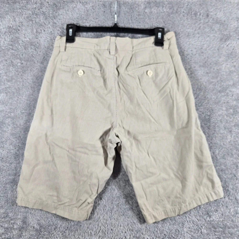 Banana Republic Mens Seersucker Striped Shorts Khaki White Cotton Size‎ 30